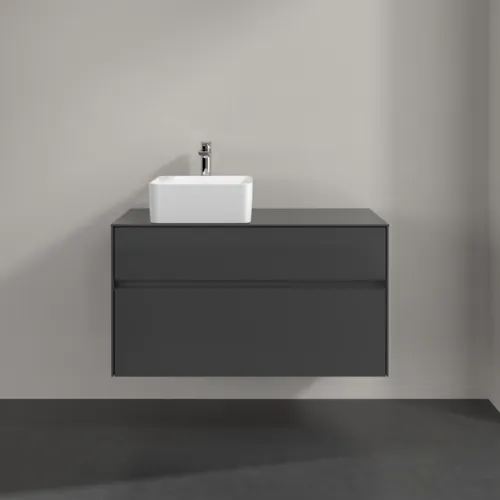 Bild von VILLEROY BOCH Collaro Waschbeckenunterschrank, 2 Auszüge, 1000 x 548 x 500 mm, Glossy Grey / Glossy Grey #C03900FP