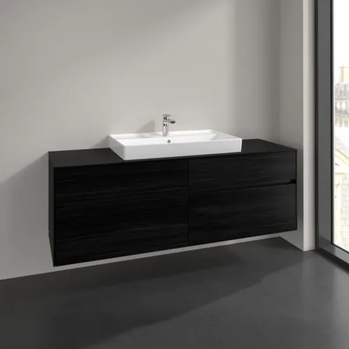 Bild von VILLEROY BOCH Collaro Waschbeckenunterschrank, 4 Auszüge, 1600 x 548 x 500 mm, Black Oak / Black Oak #C02800AB