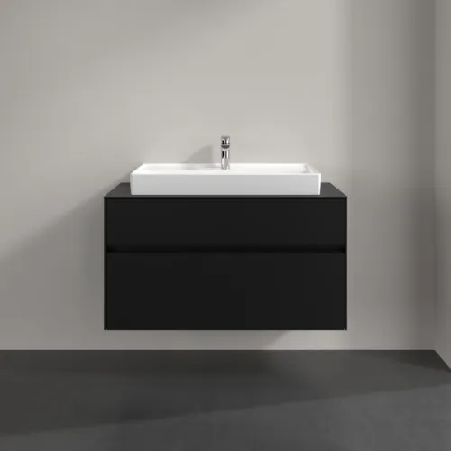 Bild von VILLEROY BOCH Collaro Waschbeckenunterschrank, 2 Auszüge, 1000 x 548 x 500 mm, Volcano Black / Volcano Black #C02000VL