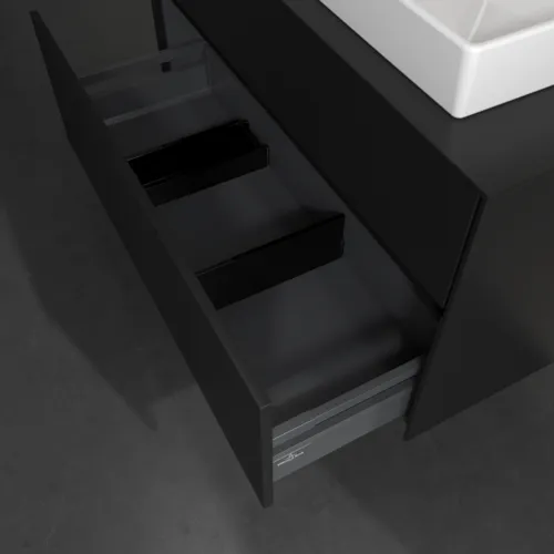Bild von VILLEROY BOCH Collaro Waschbeckenunterschrank, 2 Auszüge, 1000 x 548 x 500 mm, Volcano Black / Volcano Black #C02000VL