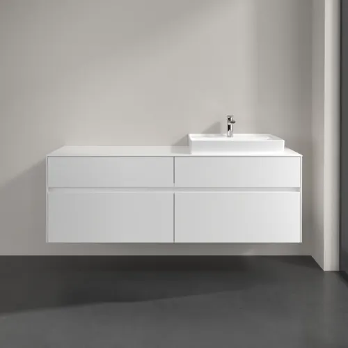 Bild von VILLEROY BOCH Collaro Waschbeckenunterschrank, mit Beleuchtung, 4 Auszüge, 1600 x 548 x 500 mm, White Matt / White Matt #C023B0MS