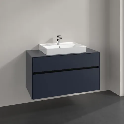 Bild von VILLEROY BOCH Collaro Waschbeckenunterschrank, 2 Auszüge, 1000 x 548 x 500 mm, Marine Blue / Marine Blue #C01900VQ