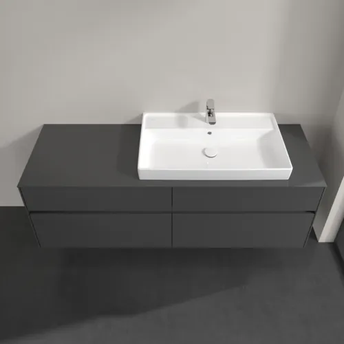 VILLEROY BOCH Collaro Waschbeckenunterschrank, mit Beleuchtung, 4 Auszüge, 1600 x 548 x 500 mm, Glossy Grey / Glossy Grey #C027B0FP, Bild 4