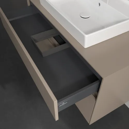 Bild von VILLEROY BOCH Collaro Waschbeckenunterschrank, 2 Auszüge, 1000 x 548 x 500 mm, Taupe / Taupe #C01900VM