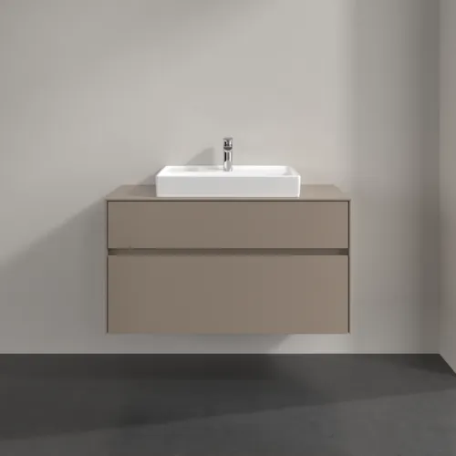 Bild von VILLEROY BOCH Collaro Waschbeckenunterschrank, 2 Auszüge, 1000 x 548 x 500 mm, Taupe / Taupe #C01900VM
