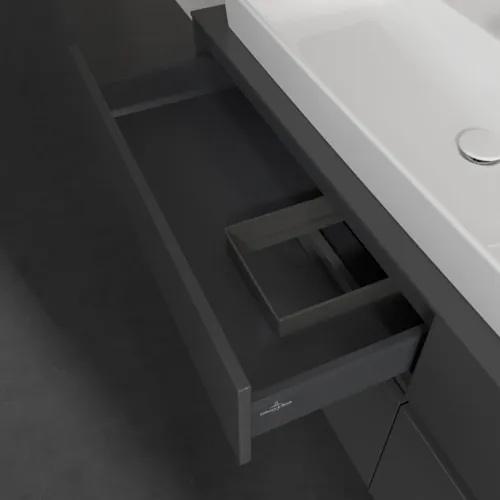 VILLEROY BOCH Collaro Waschbeckenunterschrank, 4 Auszüge, 1600 x 548 x 500 mm, Glossy Grey / Glossy Grey #C02900FP, Bild 7