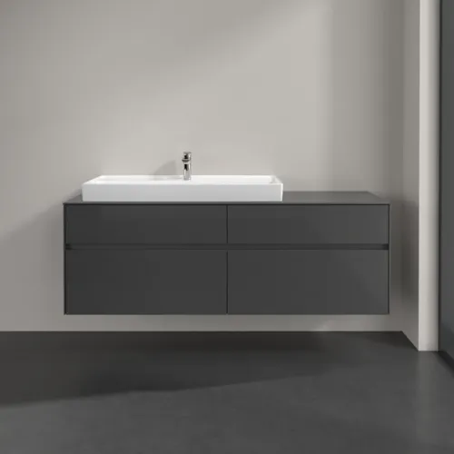 VILLEROY BOCH Collaro Waschbeckenunterschrank, 4 Auszüge, 1600 x 548 x 500 mm, Glossy Grey / Glossy Grey #C02900FP, Bild 3