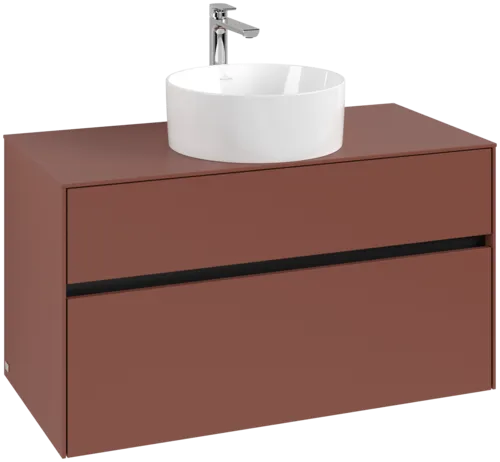 Зображення з  VILLEROY BOCH Collaro Vanity unit, 2 pull-out compartments, 1000 x 548 x 500 mm, Wine Red / Wine Red #C03800AH