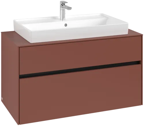 Picture of VILLEROY BOCH Collaro Vanity unit, with lighting, 2 pull-out compartments, 1000 x 548 x 500 mm, Wine Red / Wine Red #C020B0AH
