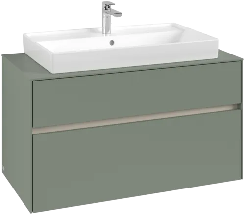 Picture of VILLEROY BOCH Collaro Vanity unit, with lighting, 2 pull-out compartments, 1000 x 548 x 500 mm, Soft Green / Soft Green #C020B0AF