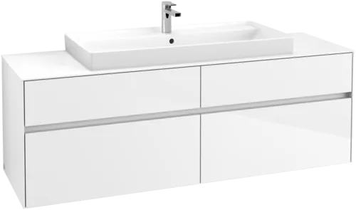 VILLEROY BOCH Collaro Vanity unit, 4 pull-out compartments, 1600 x 548 x 500 mm, Glossy White / Glossy White #C03100DH resmi