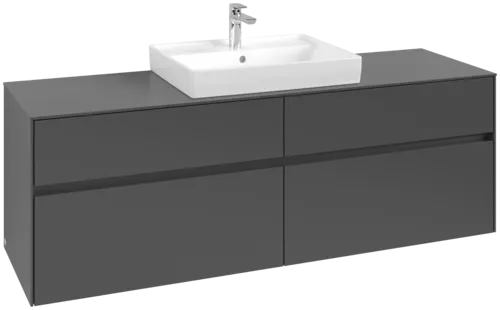 Picture of VILLEROY BOCH Collaro Vanity unit, 4 pull-out compartments, 1600 x 548 x 500 mm, Graphite / Graphite #C02500VR