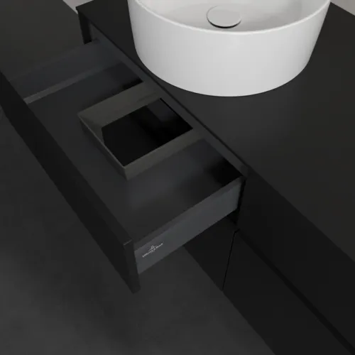 Bild von VILLEROY BOCH Collaro Waschbeckenunterschrank, 4 Auszüge, 1200 x 548 x 500 mm, Volcano Black / Volcano Black #C04200VL