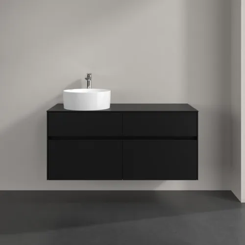 Bild von VILLEROY BOCH Collaro Waschbeckenunterschrank, 4 Auszüge, 1200 x 548 x 500 mm, Volcano Black / Volcano Black #C04200VL