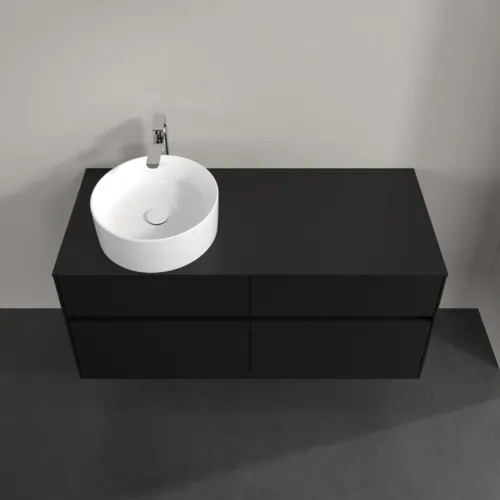 Bild von VILLEROY BOCH Collaro Waschbeckenunterschrank, 4 Auszüge, 1200 x 548 x 500 mm, Volcano Black / Volcano Black #C04200VL