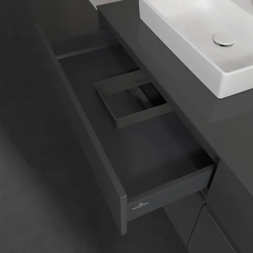 Bild von VILLEROY BOCH Collaro Waschbeckenunterschrank, 4 Auszüge, 1600 x 548 x 500 mm, Glossy Grey / Glossy Grey #C02100FP