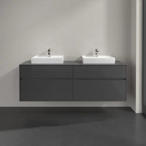 Bild von VILLEROY BOCH Collaro Waschbeckenunterschrank, 4 Auszüge, 1600 x 548 x 500 mm, Glossy Grey / Glossy Grey #C02100FP