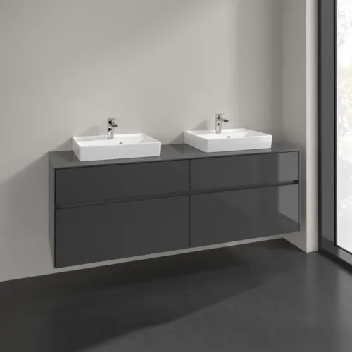 Bild von VILLEROY BOCH Collaro Waschbeckenunterschrank, 4 Auszüge, 1600 x 548 x 500 mm, Glossy Grey / Glossy Grey #C02100FP
