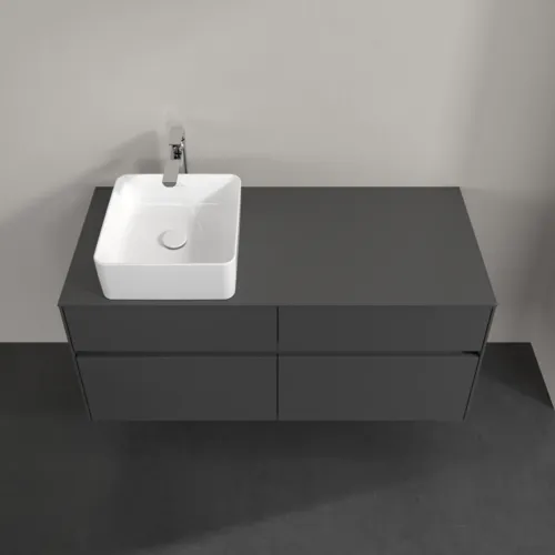 VILLEROY BOCH Collaro Waschbeckenunterschrank, mit Beleuchtung, 4 Auszüge, 1200 x 548 x 500 mm, Glossy Grey / Glossy Grey #C042B0FP, Bild 4