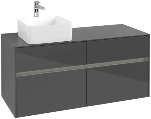 Obrázek VILLEROY BOCH Collaro toaletní skříňka, s osvětlením, 4 výsuvy, 1200 x 548 x 500 mm, lesklá šedá / lesklá šedá #C042B0FP