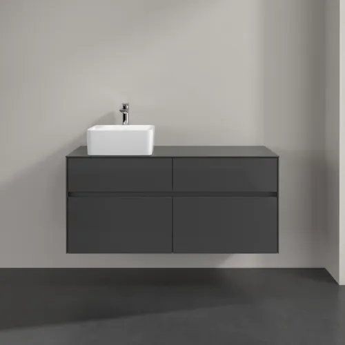 VILLEROY BOCH Collaro Waschbeckenunterschrank, mit Beleuchtung, 4 Auszüge, 1200 x 548 x 500 mm, Glossy Grey / Glossy Grey #C042B0FP, Bild 3