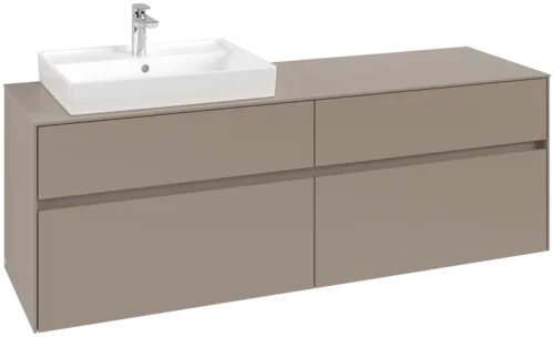 VILLEROY BOCH Collaro Vanity unit, with lighting, 4 pull-out compartments, 1600 x 548 x 500 mm, Taupe / Taupe #C022B0VM resmi