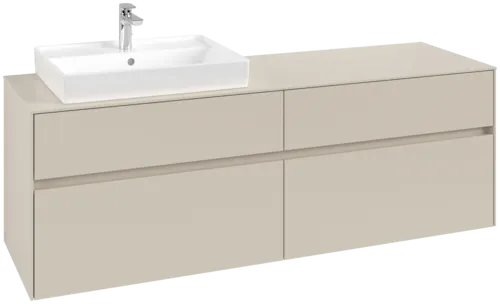 VILLEROY BOCH Collaro Vanity unit, with lighting, 4 pull-out compartments, 1600 x 548 x 500 mm, Cashmere Grey / Cashmere Grey #C022B0VN resmi