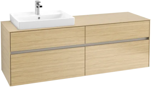 VILLEROY BOCH Collaro Vanity unit, with lighting, 4 pull-out compartments, 1600 x 548 x 500 mm, Nordic Oak / Nordic Oak #C022B0VJ resmi