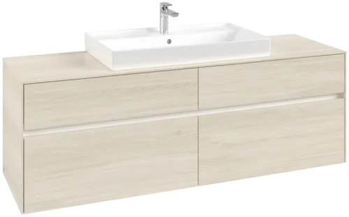 VILLEROY BOCH Collaro Vanity unit, with lighting, 4 pull-out compartments, 1600 x 548 x 500 mm, White Oak / White Oak #C028B0AA resmi