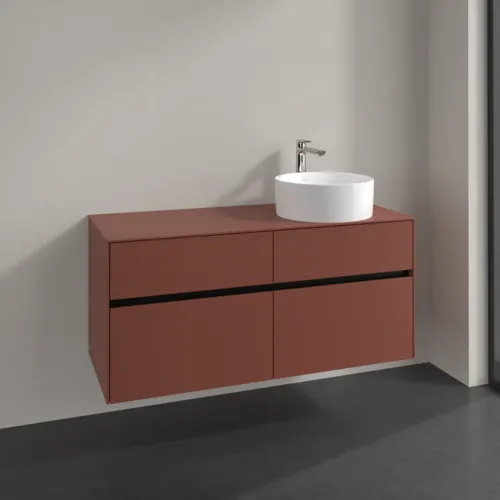 Bild von VILLEROY BOCH Collaro Waschbeckenunterschrank, 4 Auszüge, 1200 x 548 x 500 mm, Wine Red / Wine Red #C04300AH