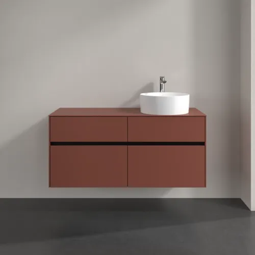 Bild von VILLEROY BOCH Collaro Waschbeckenunterschrank, 4 Auszüge, 1200 x 548 x 500 mm, Wine Red / Wine Red #C04300AH