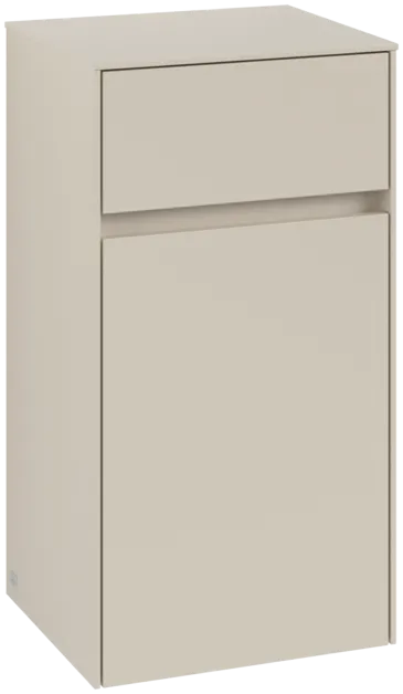 εικόνα του VILLEROY BOCH Collaro Side cabinet, 1 door, 1 drawer, 404 x 748 x 349 mm, Cashmere Grey / Cashmere Grey #C03201VN