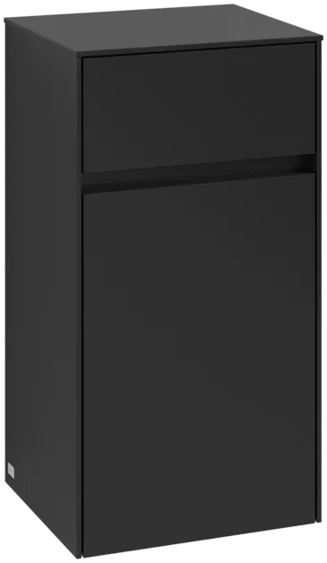 εικόνα του VILLEROY BOCH Collaro Side cabinet, 1 door, 1 drawer, 404 x 748 x 349 mm, Volcano Black / Volcano Black #C03201VL