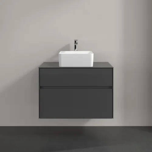 Bild von VILLEROY BOCH Collaro Waschbeckenunterschrank, 2 Auszüge, 800 x 548 x 500 mm, Glossy Grey / Glossy Grey #C03700FP