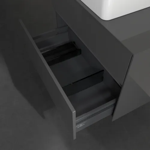 Bild von VILLEROY BOCH Collaro Waschbeckenunterschrank, 2 Auszüge, 800 x 548 x 500 mm, Glossy Grey / Glossy Grey #C03700FP
