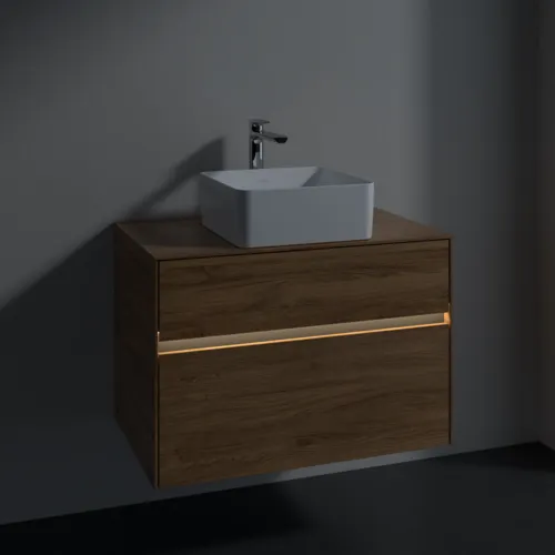 Bild von VILLEROY BOCH Collaro Waschbeckenunterschrank, mit Beleuchtung, 2 Auszüge, 800 x 548 x 500 mm, Kansas Oak #C037B0RH