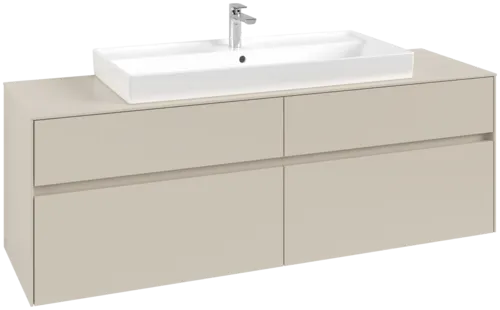 Picture of VILLEROY BOCH Collaro Vanity unit, with lighting, 4 pull-out compartments, 1600 x 548 x 500 mm, Cashmere Grey / Cashmere Grey #C031B0VN
