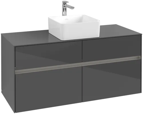 Obrázek VILLEROY BOCH Collaro toaletní skříňka, s osvětlením, 4 výsuvy, 1200 x 548 x 500 mm, lesklá šedá / lesklá šedá #C041B0FP
