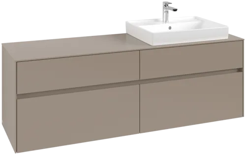 VILLEROY BOCH Collaro Vanity unit, with lighting, 4 pull-out compartments, 1600 x 548 x 500 mm, Taupe / Taupe #C023B0VM resmi