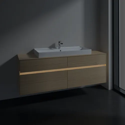 Bild von VILLEROY BOCH Collaro Waschbeckenunterschrank, mit Beleuchtung, 4 Auszüge, 1600 x 548 x 500 mm, Nordic Oak / Nordic Oak #C031B0VJ