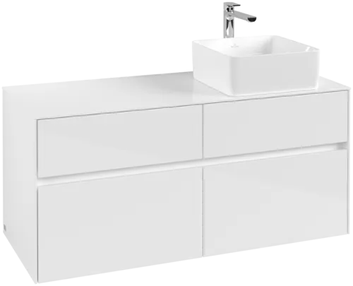 Obrázek VILLEROY BOCH Toaletní skříňka Collaro, 4 výsuvy, 1200 x 548 x 500 mm, lesklá bílá / lesklá bílá #C04300DH