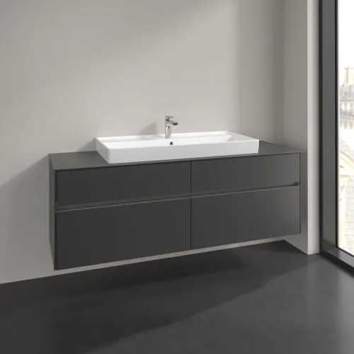 Bild von VILLEROY BOCH Collaro Waschbeckenunterschrank, mit Beleuchtung, 4 Auszüge, 1600 x 548 x 500 mm, Graphite / Graphite #C031B0VR