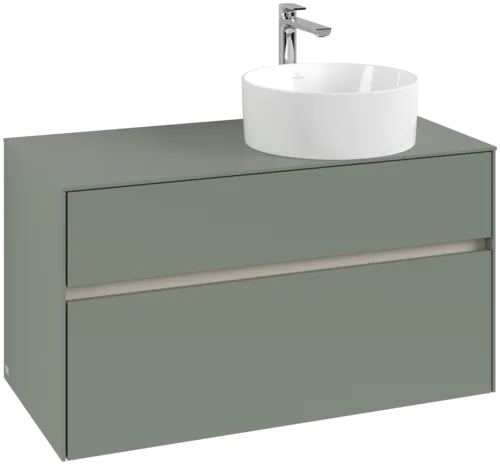 VILLEROY BOCH Collaro Vanity unit, with lighting, 2 pull-out compartments, 1000 x 548 x 500 mm, Soft Green / Soft Green #C040B0AF resmi