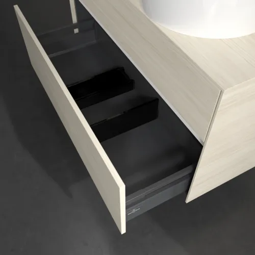 Bild von VILLEROY BOCH Collaro Waschbeckenunterschrank, mit Beleuchtung, 2 Auszüge, 1000 x 548 x 500 mm, White Oak / White Oak #C040B0AA