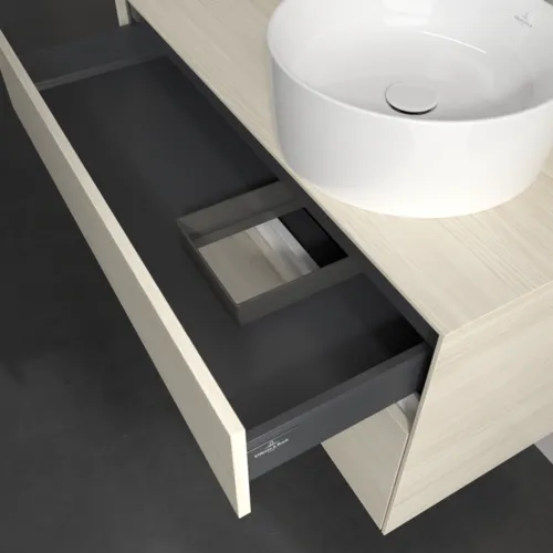 Bild von VILLEROY BOCH Collaro Waschbeckenunterschrank, mit Beleuchtung, 2 Auszüge, 1000 x 548 x 500 mm, White Oak / White Oak #C040B0AA