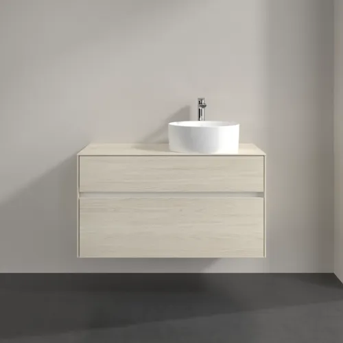 Bild von VILLEROY BOCH Collaro Waschbeckenunterschrank, mit Beleuchtung, 2 Auszüge, 1000 x 548 x 500 mm, White Oak / White Oak #C040B0AA