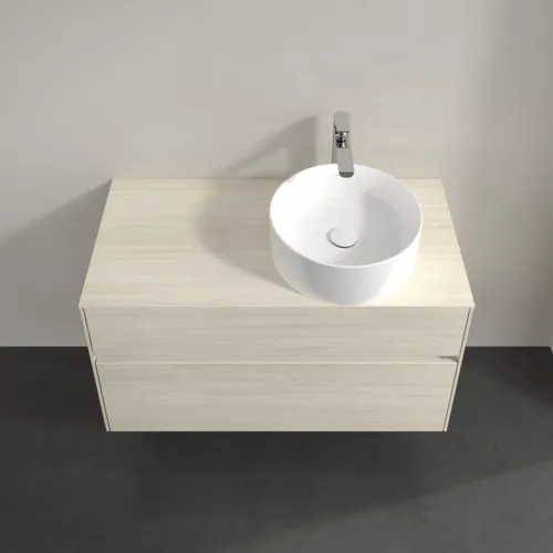 Bild von VILLEROY BOCH Collaro Waschbeckenunterschrank, mit Beleuchtung, 2 Auszüge, 1000 x 548 x 500 mm, White Oak / White Oak #C040B0AA