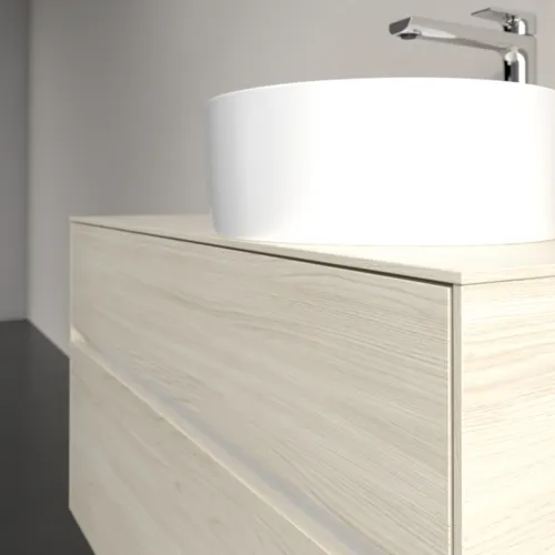 Bild von VILLEROY BOCH Collaro Waschbeckenunterschrank, mit Beleuchtung, 2 Auszüge, 1000 x 548 x 500 mm, White Oak / White Oak #C040B0AA