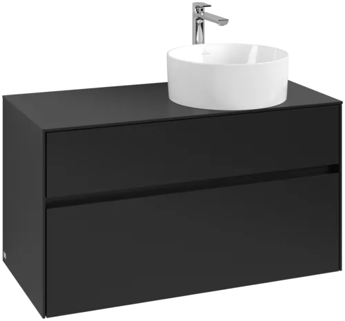 Obrázek VILLEROY BOCH Collaro toaletní skříňka, 2 výsuvy, 1000 x 548 x 500 mm, Volcano Black / Volcano Black #C04000VL