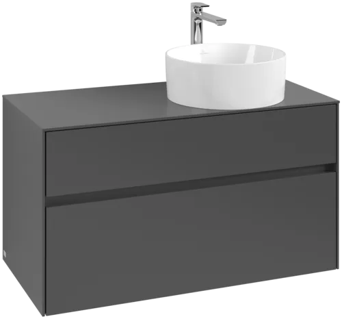 Obrázek VILLEROY BOCH Collaro toaletní skříňka, 2 výsuvy, 1000 x 548 x 500 mm, grafit / grafit #C04000VR